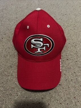 NFL San Francisco 49ers Red Baseball Cap with White and Black Logo